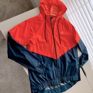 FILA Orange and Blue Zip-up Windbreaker Jacket